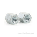 Blue white zinc galvanized long coupling round hexagon connection nuts